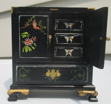 Armadio portagioie miniatura dipinto a mano fantastico fine mini vintage