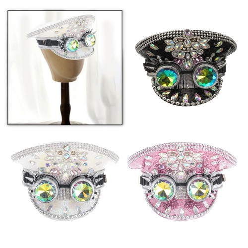 Cappello piatto con strass