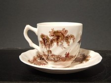 VINTAGE TAZZINA CAFFE' SEMI PORCELLANA JOHNSON BROS THE OLD MILL STAMPA A MANO #