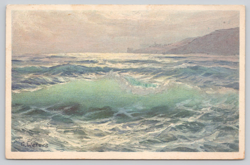 Cartolina oceano ruggente onde - oceano,