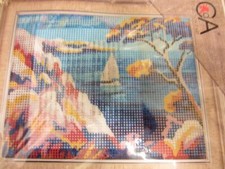 KIT/QUADRO MEZZO PUNTO 20X25 "GOLFO DI ROCCE COLORATE"