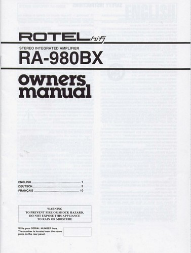 Rotel 980bx amplificatore - rotel, ra-980bx