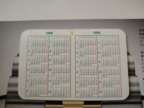 Calendario rolex 1988 1989 - calendario, 1988-1989