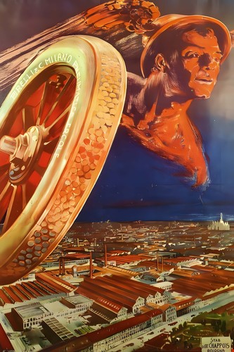 Poster vintage pneumatici - vintage,