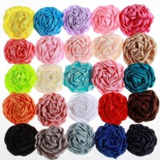 Rolled Rosette Satin Headband