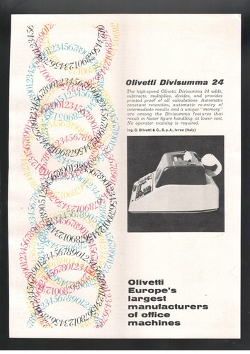 Olivetti pubblicità 1959 - olivetti,