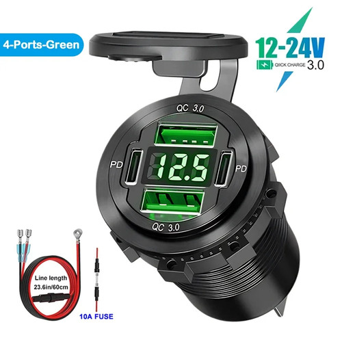 Porte 12v usb caricabatteria - 4,