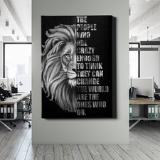 ✅QUADRO TELA, VETRO ACRILICO LEONE LEONE MOTIVAZIONE QUADRO MODERNO ANIMALI PREMIUM