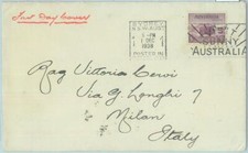 86291 - AUSTRALIA - Storia Postale - COPERTINA FDC per ITALIA 1938 - PECORE MERINO