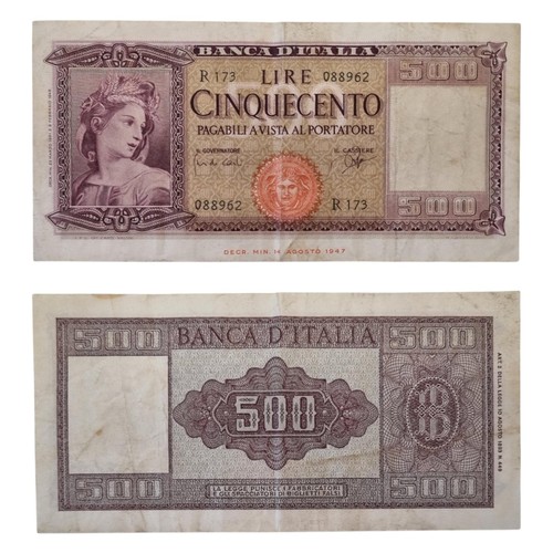 Repubblica italiana 500 lire - repubblica, italiana:
