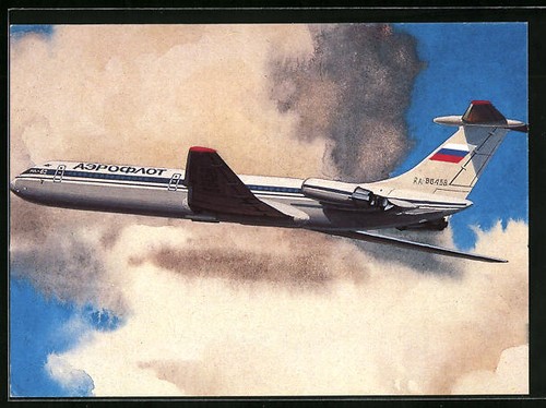 Cartolina aereo the 62 - the, il-62