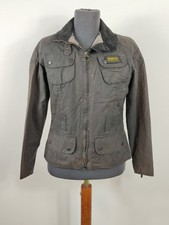 Barbour da donna Nero Small cerato Lady Black waxed Biker Jacket Size UK10 Small