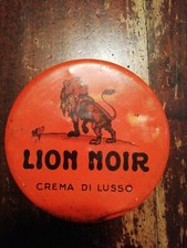 SCATOLA DI LATTA TIN BOX BOITE LION NOIR CREMA DI LUSSO CALZATURE PELLI PELLE MI
