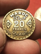 Moneta Marocco Mohammed V 20 Franchi 1371 1952 alluminio bronzo Spl