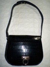 BORSA COCCODRILLO BLU 100%