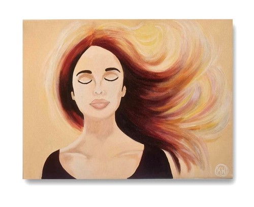 Quadro acrilico donna ritratto - acrilico,