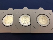 TRIS DI MONETE COMMEMORATIVE ITALIA FALCONE PANDEMIA ROMA CAPITALE 2 EURO € FDC