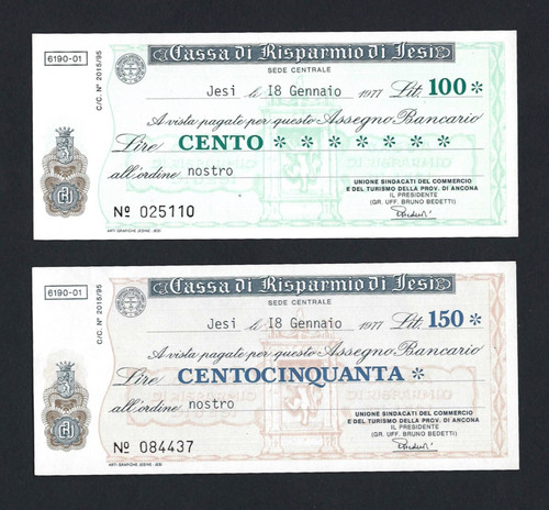 Miniassegni cassa risparmio - di,