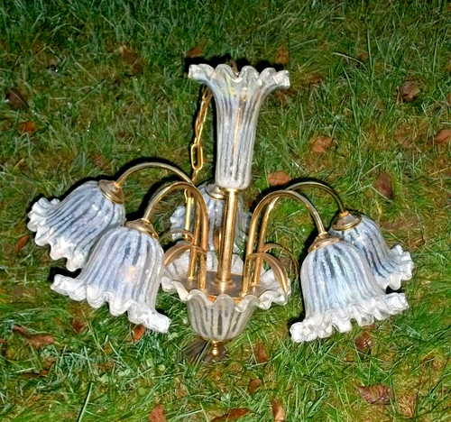 Lampadario vintage ottone - vintage,