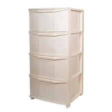 Cassettiera in Plastica Pratika 4 Cassetti Bianca 37,5 x 37 x 80 cm