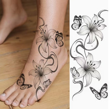 Tatouage temporaire fleurs - tatouage,