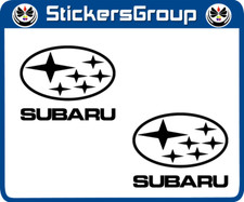 COPPIA ADESIVI SUBARU PER AUTO MOTO SCOOTER CASCO TUNING IN VINILE