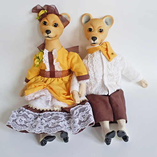 Coppia leoni vintage fatti - di,
