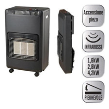 Stufa Pieghevole a Gas GPL Infrarossi Con ruote DCG GH03N Capacità Bombola 15kg