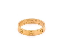 Cartier Mini Love 18k Rose Gold 3.6mm Band Ring w/Paper - Size 5.5