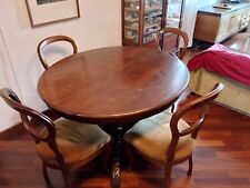 Tavolo antico ovale + 4 sedie, diametro 108 e 120, altezza 77, inizio 900