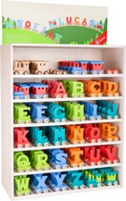 Trenino in legno con nome da comporre - lettere colorate - giocattolo in legno