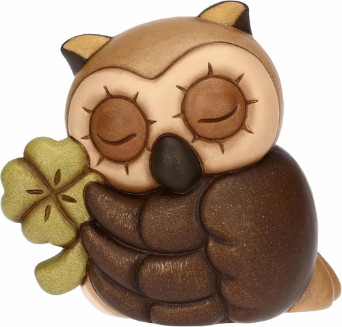 Gufo lucky con quadrifoglio - gufo,