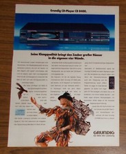 Rara Pubblicità Vintage GRUNDIG CD 8400 Lettore CD HiFi 1986