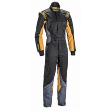 TUTA KART SPARCO OMOLOGAZIONE SCADUTA K32 KS 5 GAMBA NASCAR NERO GIALLO TG L