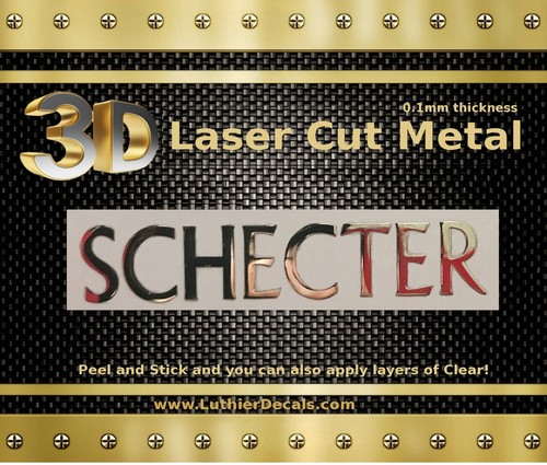 Schecter guitar decal metal - schecter, 3d