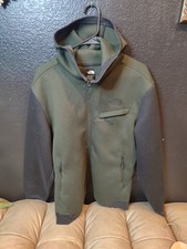 Felpa con cappuccio e zip intera The North Face Neo Thermal verde/nero taglia large 