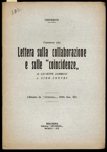 Lettera sulla collaborazione - , e