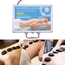 Hot Stone Scalda Massaggio Scatola Riscaldamento Pietra di Roccia Kit Riscaldamento SPA 16/20/28 Pezzi US