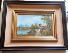 Dipinto ad olio vintage con