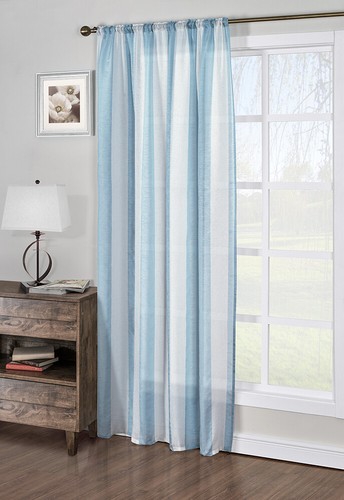 Tenda righe voile blu - tenda,