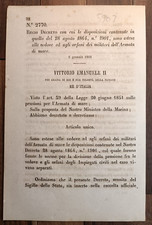 ARMATA DI MARE 1866 REGIO DECRETO X VEDOVE ED ORFANI MILITARI-5907