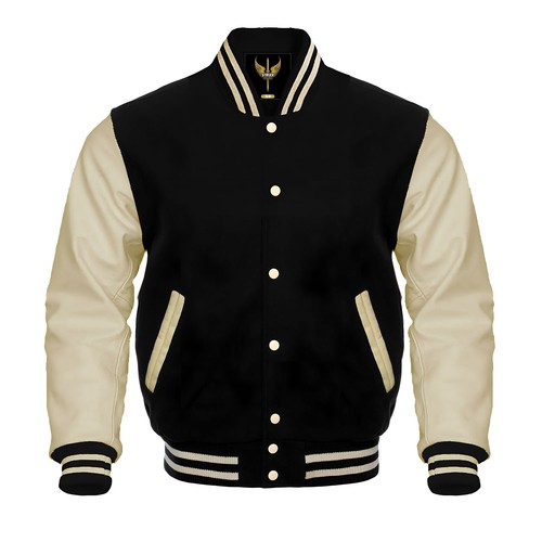 Giacca nera panna - e, varsity