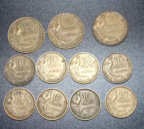 Lotto monete franchi 1954 - lotto,