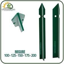 PALETTI PER RECINZIONE A "T" IN ACCIAIO PLASTIFICATI VERDE 10 PEZZI CON FORI FIS