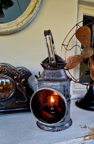 Antique vintage railway lamp - vintage,