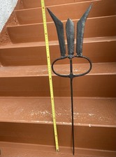 Grande Fiocina Da Anguille Antica 71 Cm Rara Forgiata A Mano