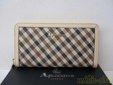 Portafoglio Lungo AQUASCUTUM Modello Beige Check Con Macchie Condizione B AQUASCUTUM