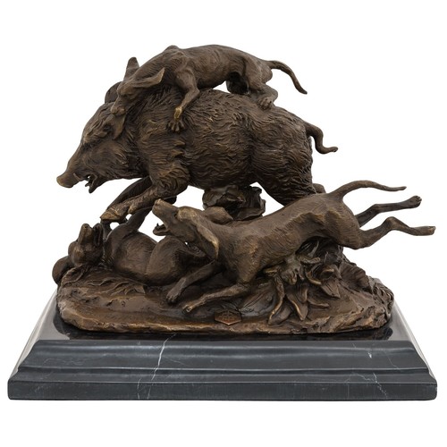 Scultura cane cinghiale