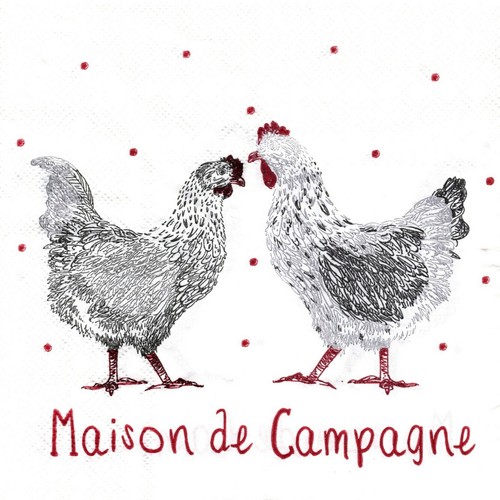 Serviettes papier poule - serviettes, en