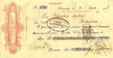 1927 GENOVA Fratelli FOPPIANI successori GUGLIELMOTTI *Assegno bancario